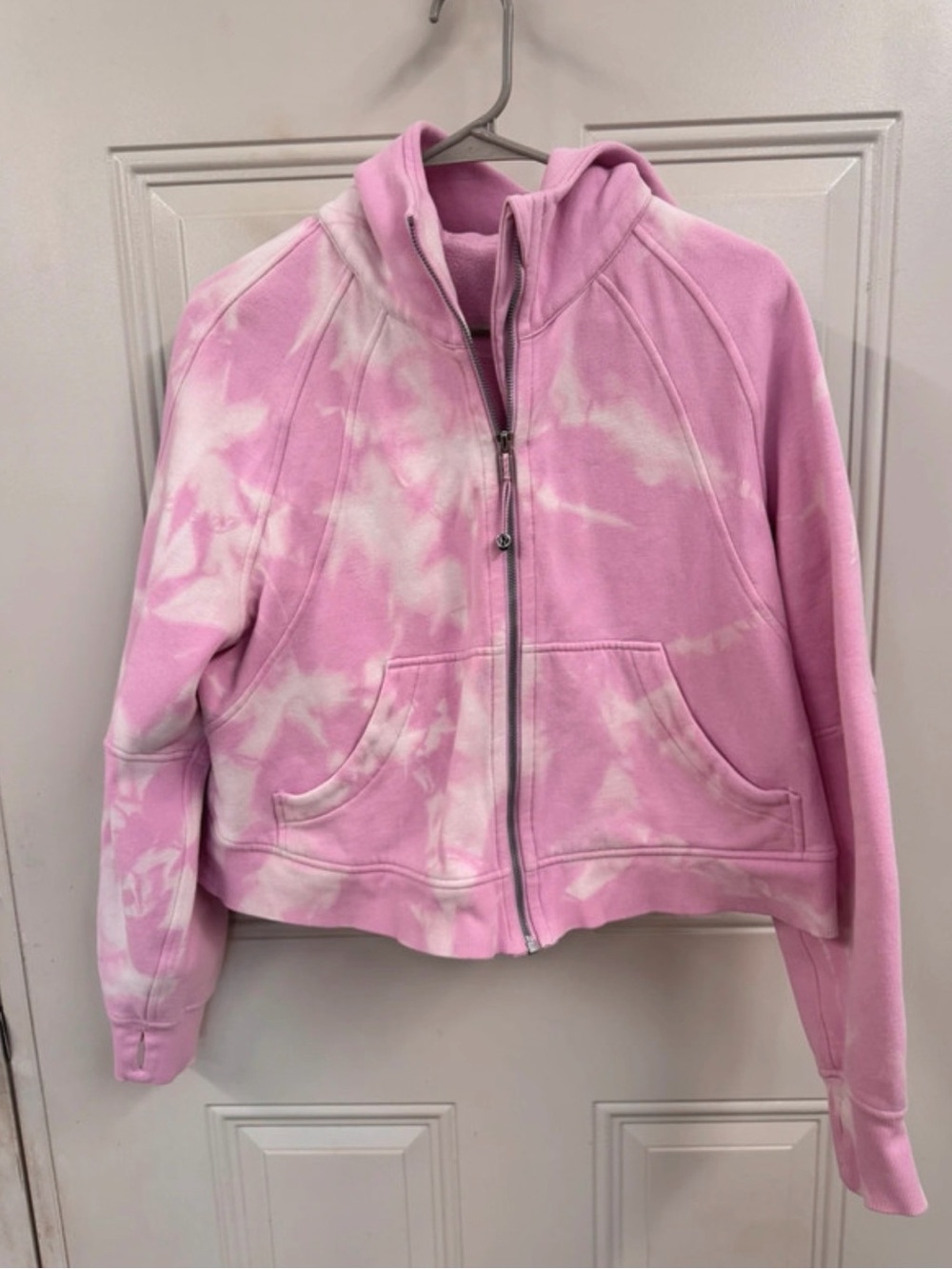 Rare Lululemon Cropped Full Zip Scuba M/L - Mineral Dye Pink Cosmos